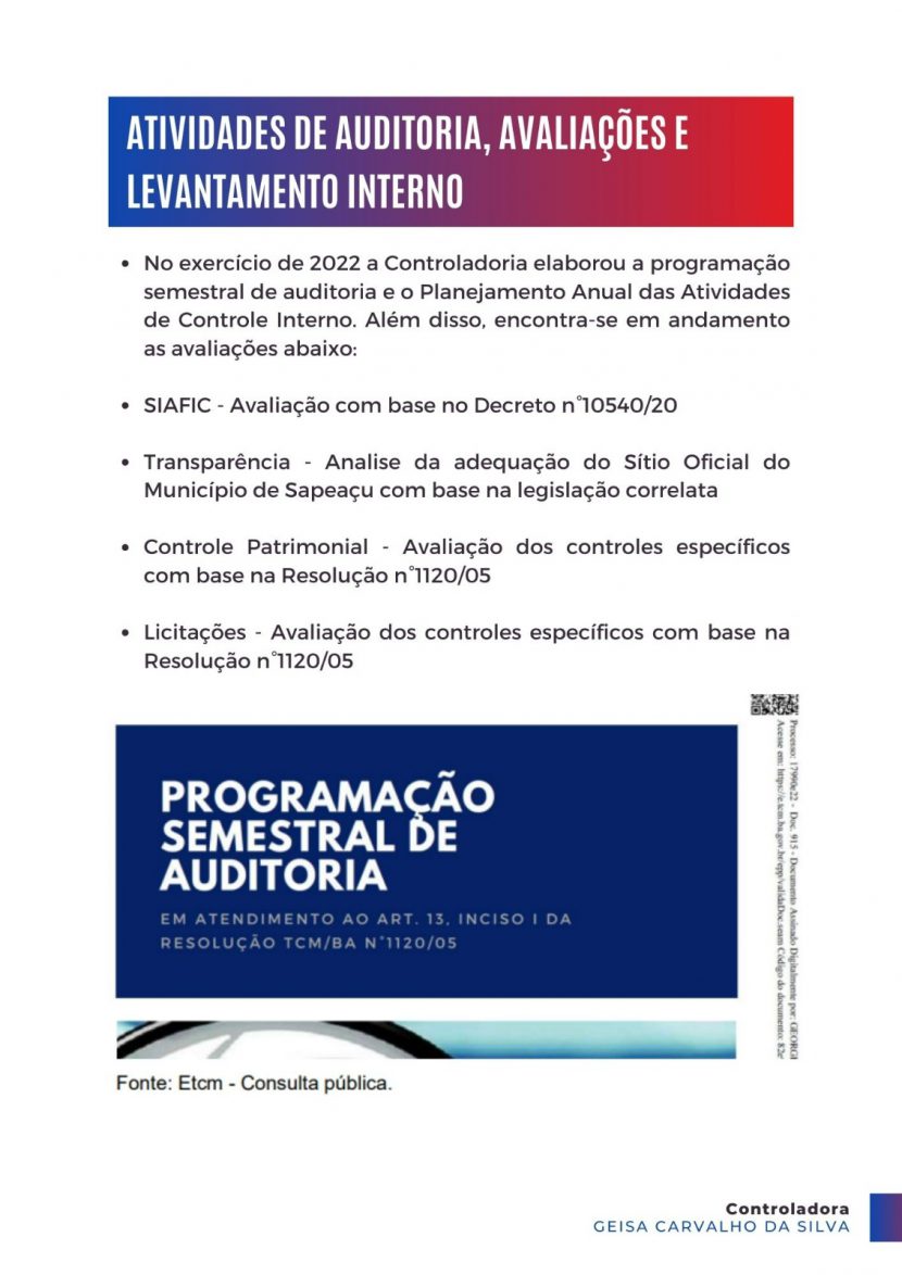 Controladoria Geral PREFEITURA MUNICIPAL DE SAPEAÇU BAHIA